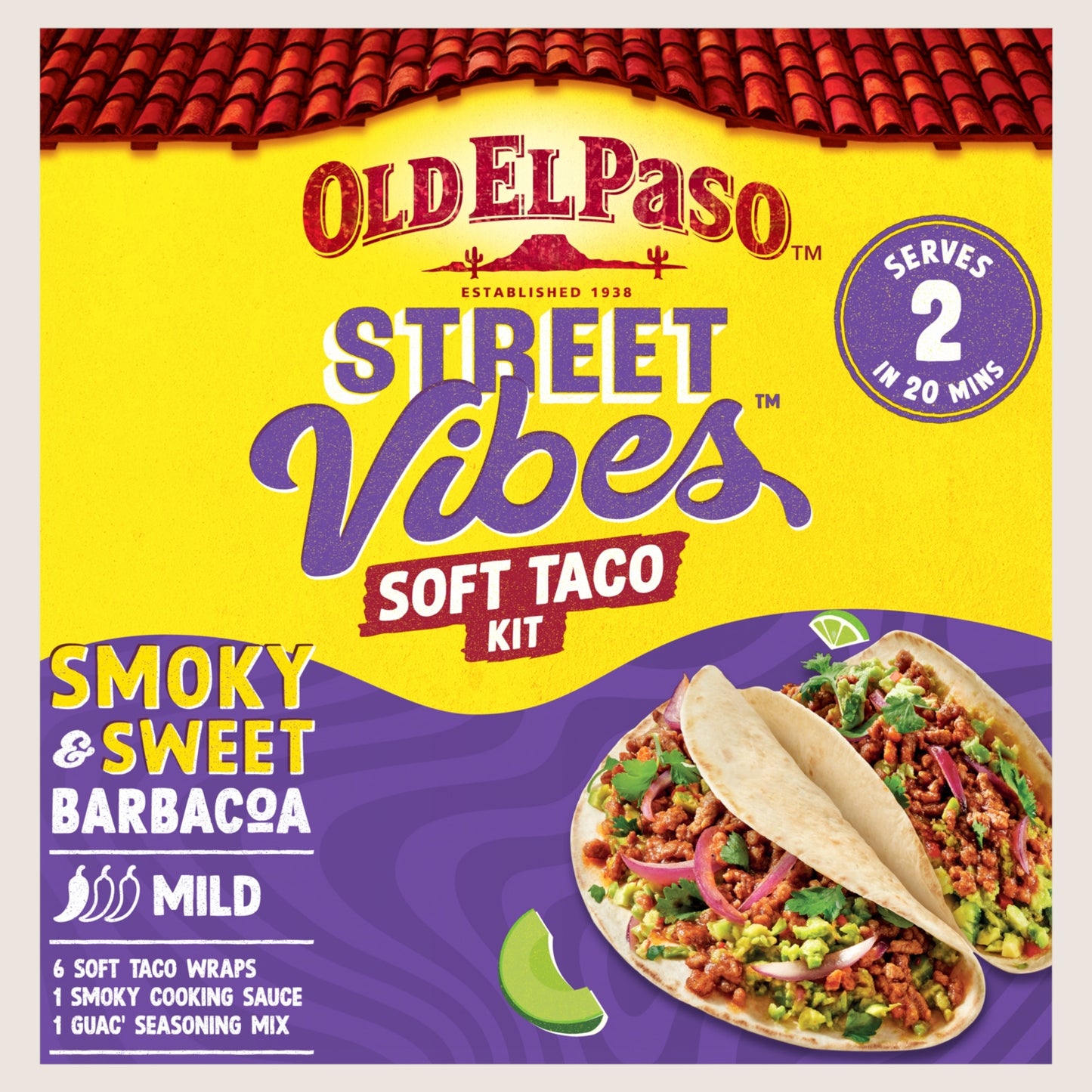Old El Paso Street Vibes Barbacoa Soft Taco Kit No Artificial Additives 255g