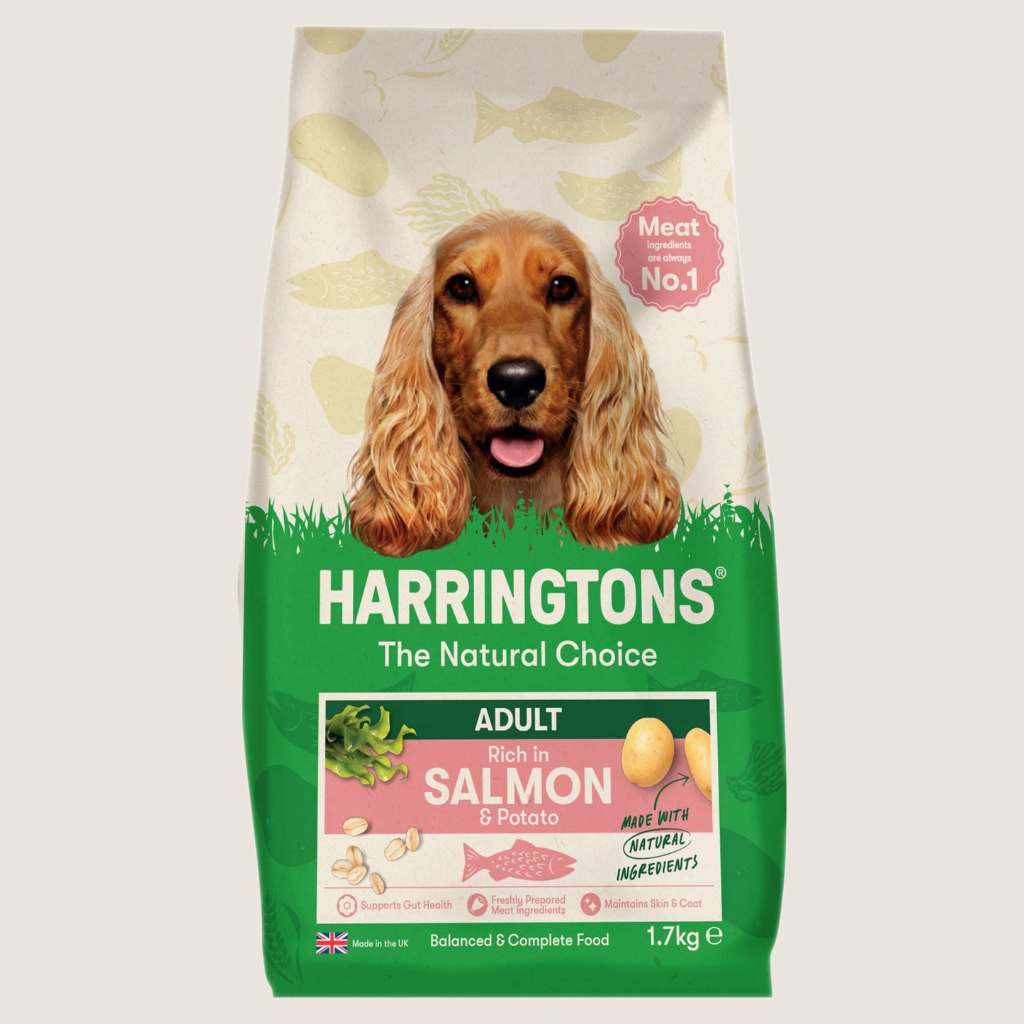 Harringtons Rich in Salmon & Potato Dry Adult Dog Food Nutritionally Complete 1.7kg