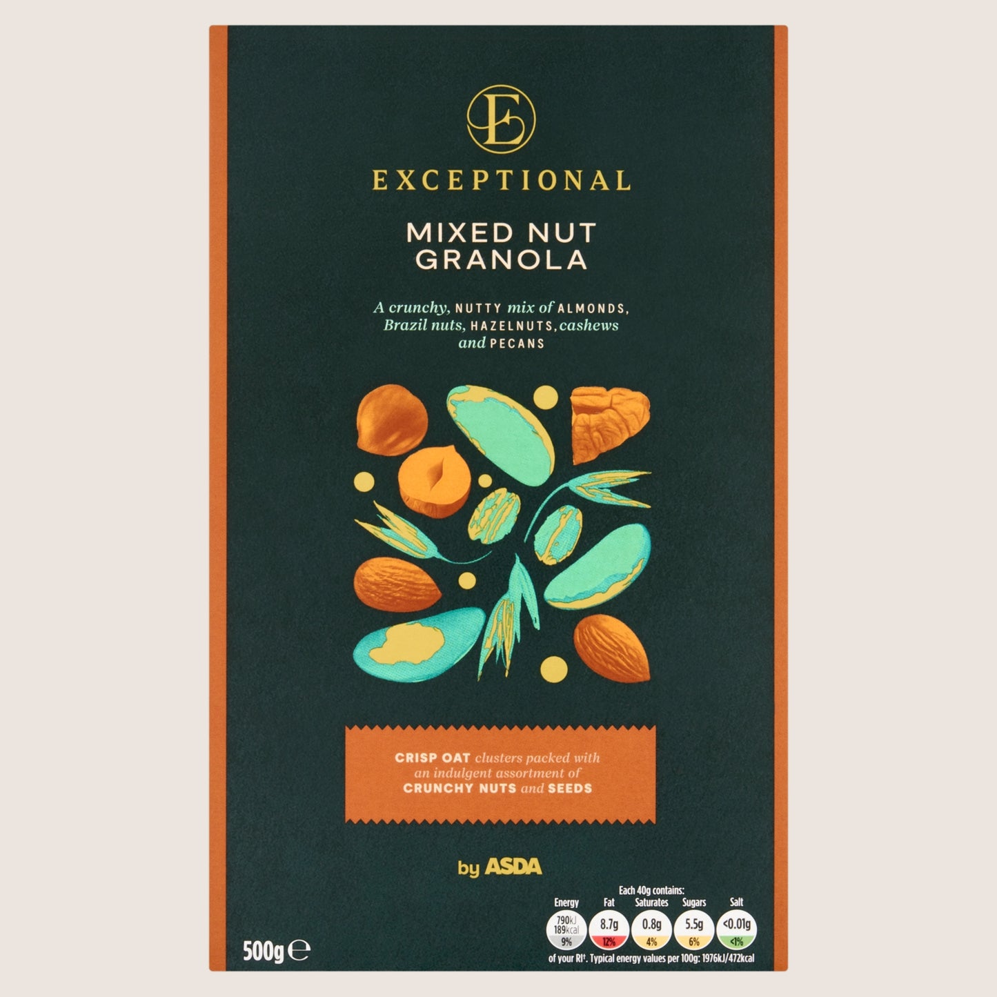 Exceptional by ASDA Exceptional by Mixed Nut Granola Vitamin Fortified 500g