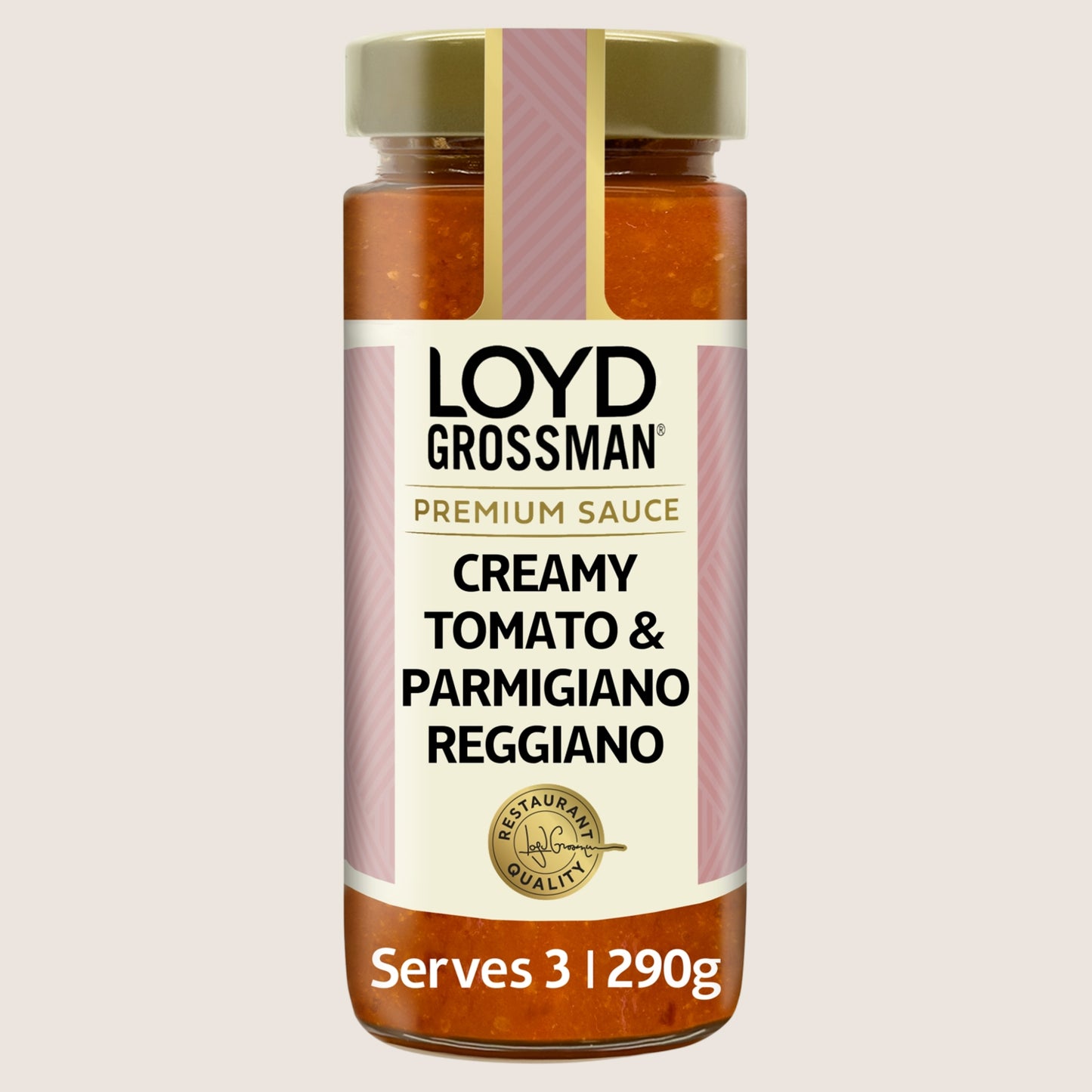 Loyd Grossman Creamy Tomato & Parmigiano Reggiano Tomato Pasta Sauce No Artificial Additives 290g