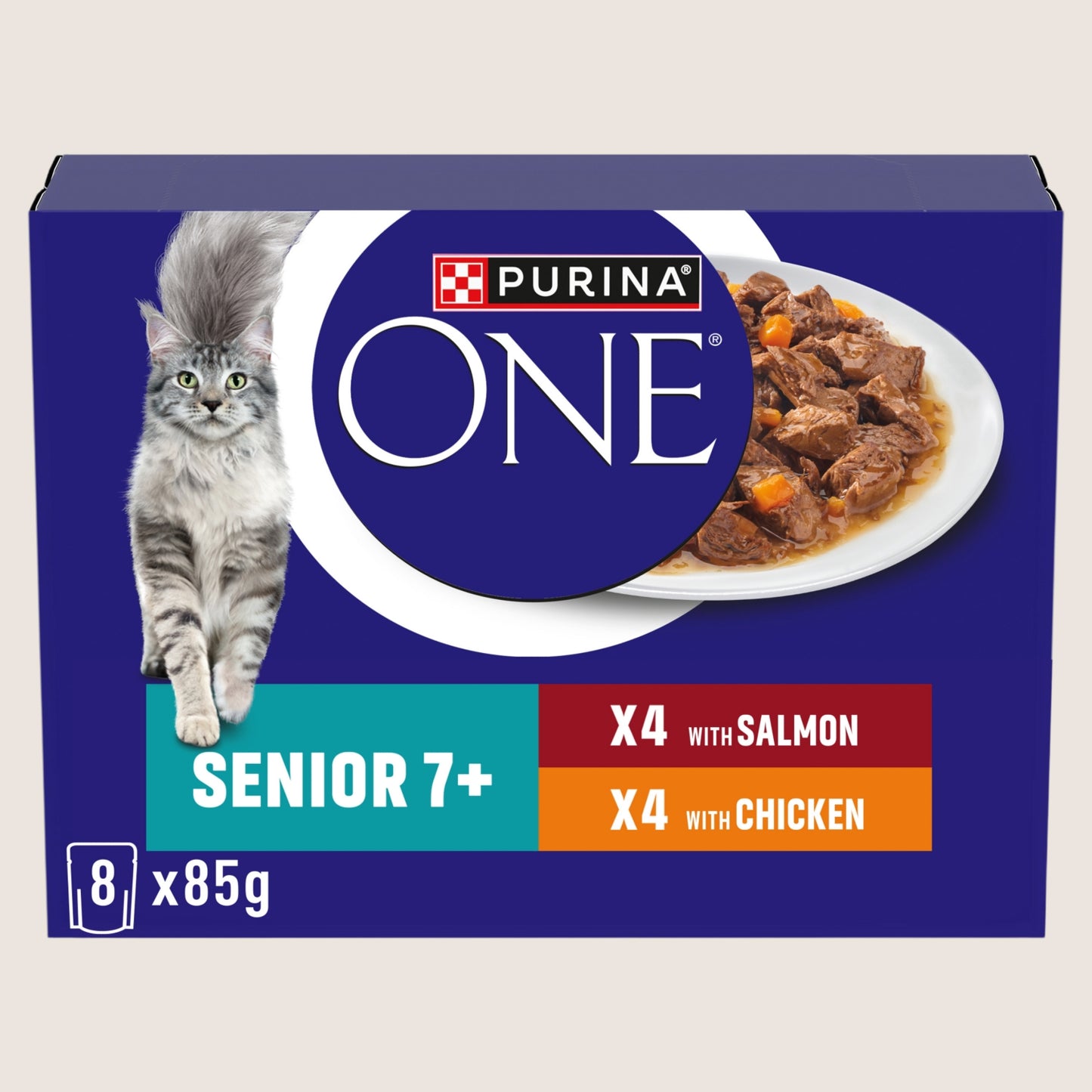 Purina ONE PURINA ONE Mini Filets in Gravy SENIOR 7+ Wet Cat Food With Omega Oils 8x85g