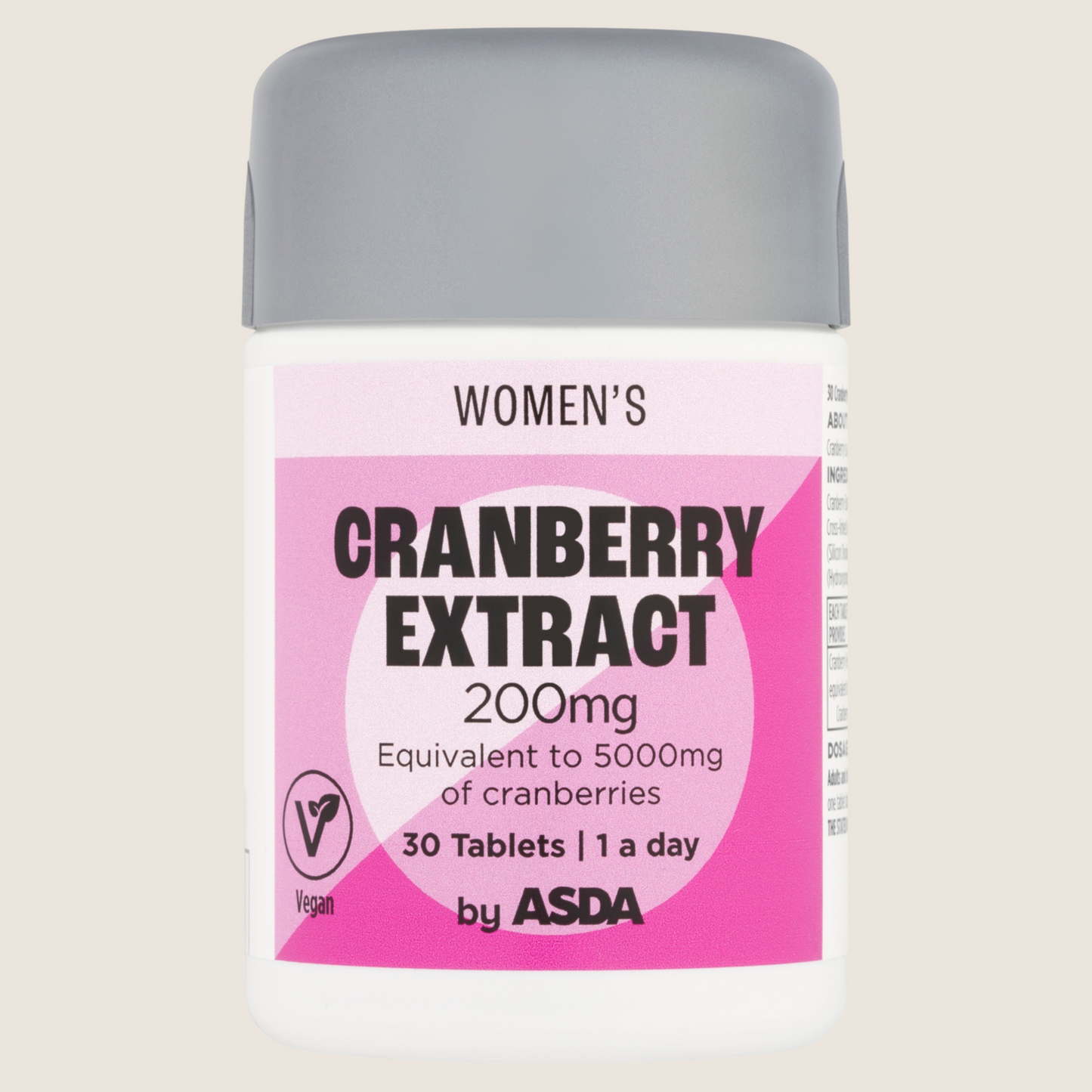 ASDA Women's 1 a day Cranberry Extract 200mg Suitable from Birth 30 Tablet