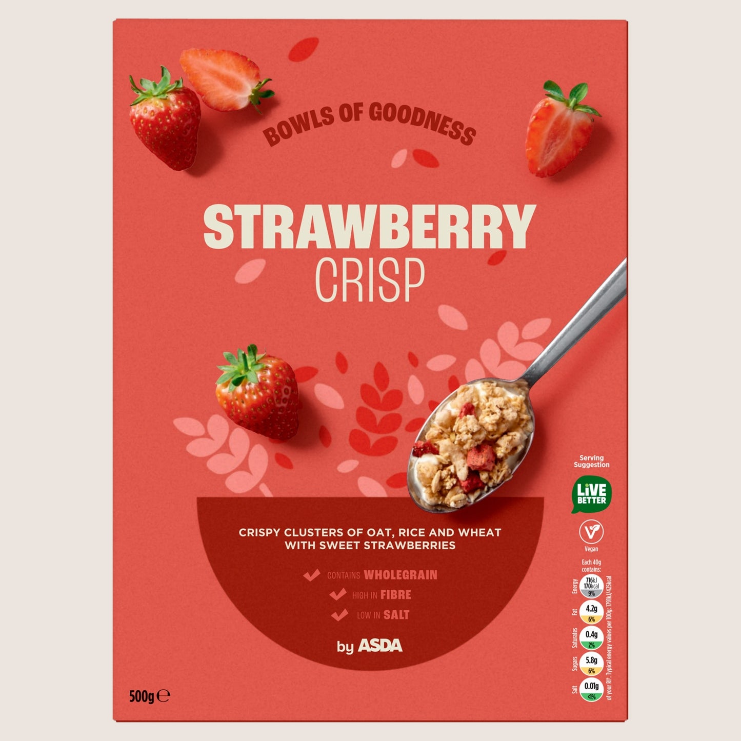 ASDA Strawberry Crisp Vitamin Fortified 500g