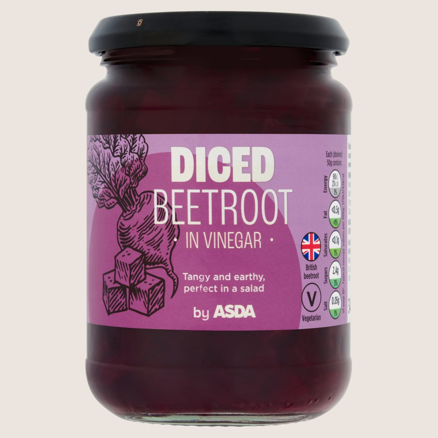 ASDA Diced Beetroot in Vinegar No Artificial Additives 221g