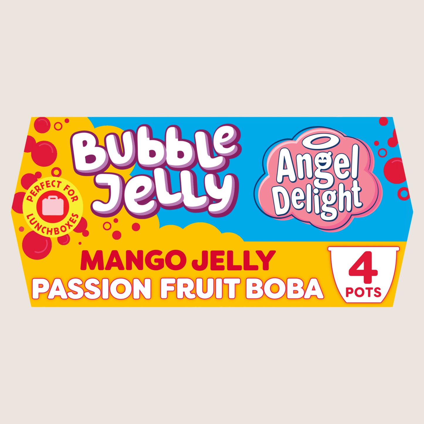 Angel Delight Mango Jelly and Passionfruit Boba Bubble Dessert Snack Pot x4 Lighter Recipe