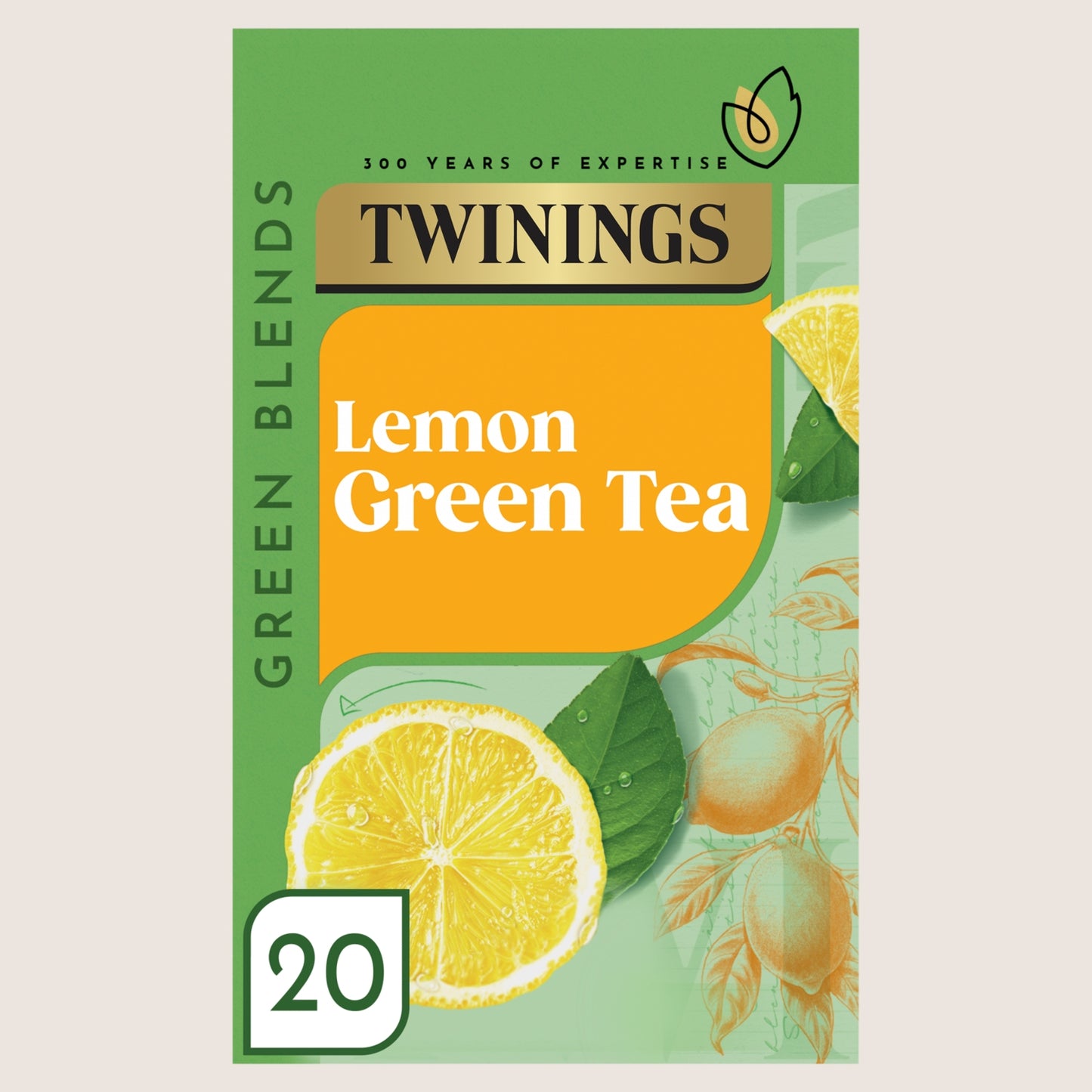 Twinings Lemon Green Tea 20 Tea Bags No Artificial Additives 40g