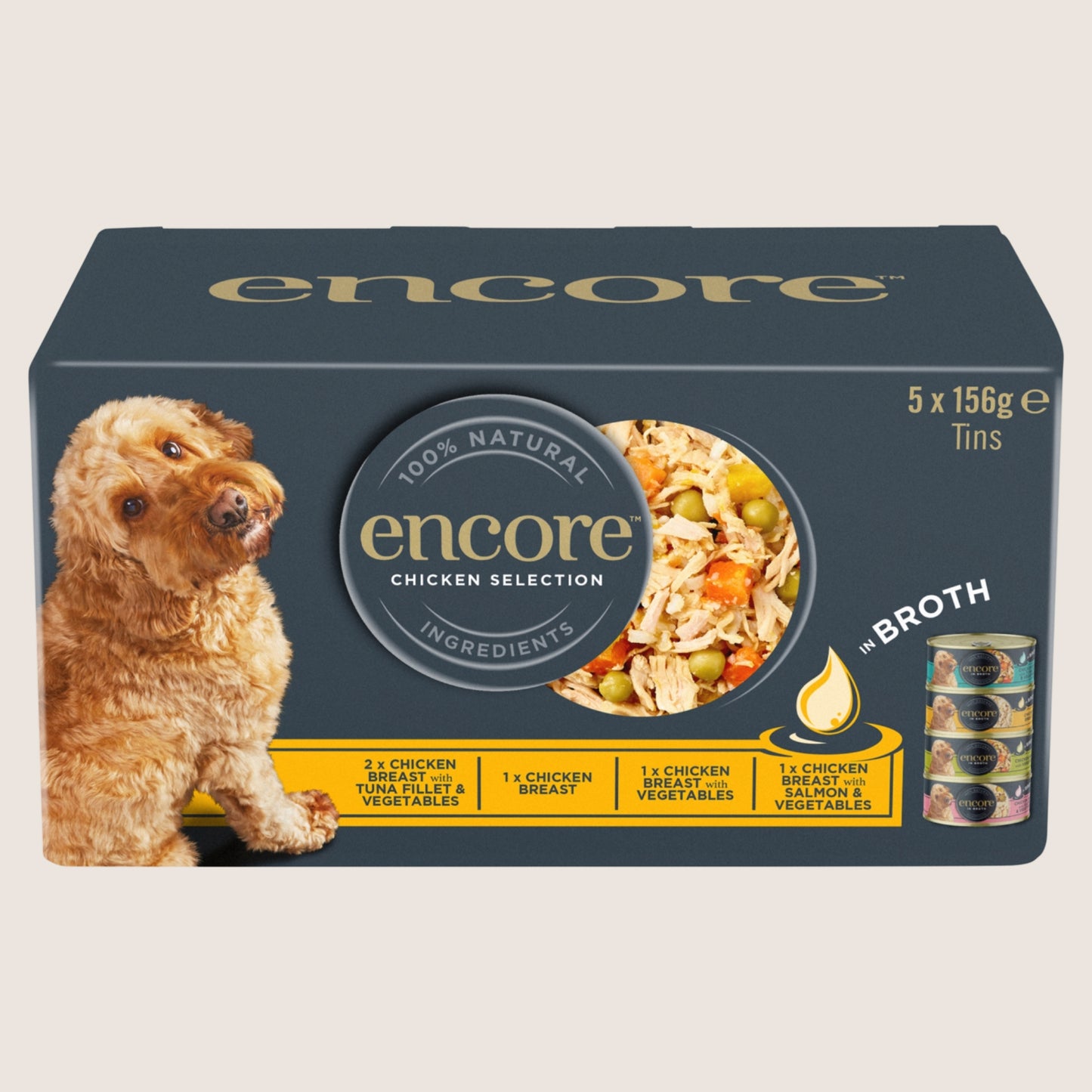 Encore Chicken Selection in Broth Complete Nutrition 5 x 156g