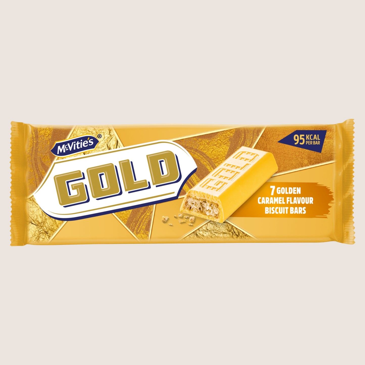McVitie's Gold Caramel Flavour Biscuit Bars Free From Artificial Additives 7 Pack 124g