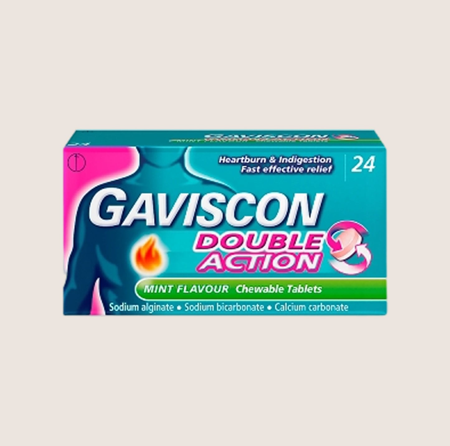Gaviscon Double Action Mint Flavour 24 Chewable Tablets
