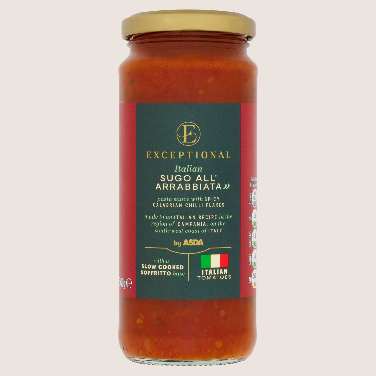 Exceptional by ASDA Italian Sugo All' Arrabbiata No Artificial Additives 340g