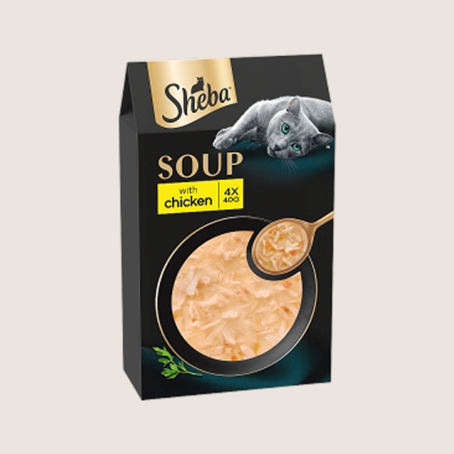 Sheba SHEBA Soup Adult Wet Cat Food Pouch with Chicken Nutritionally Complete 4 x 40g