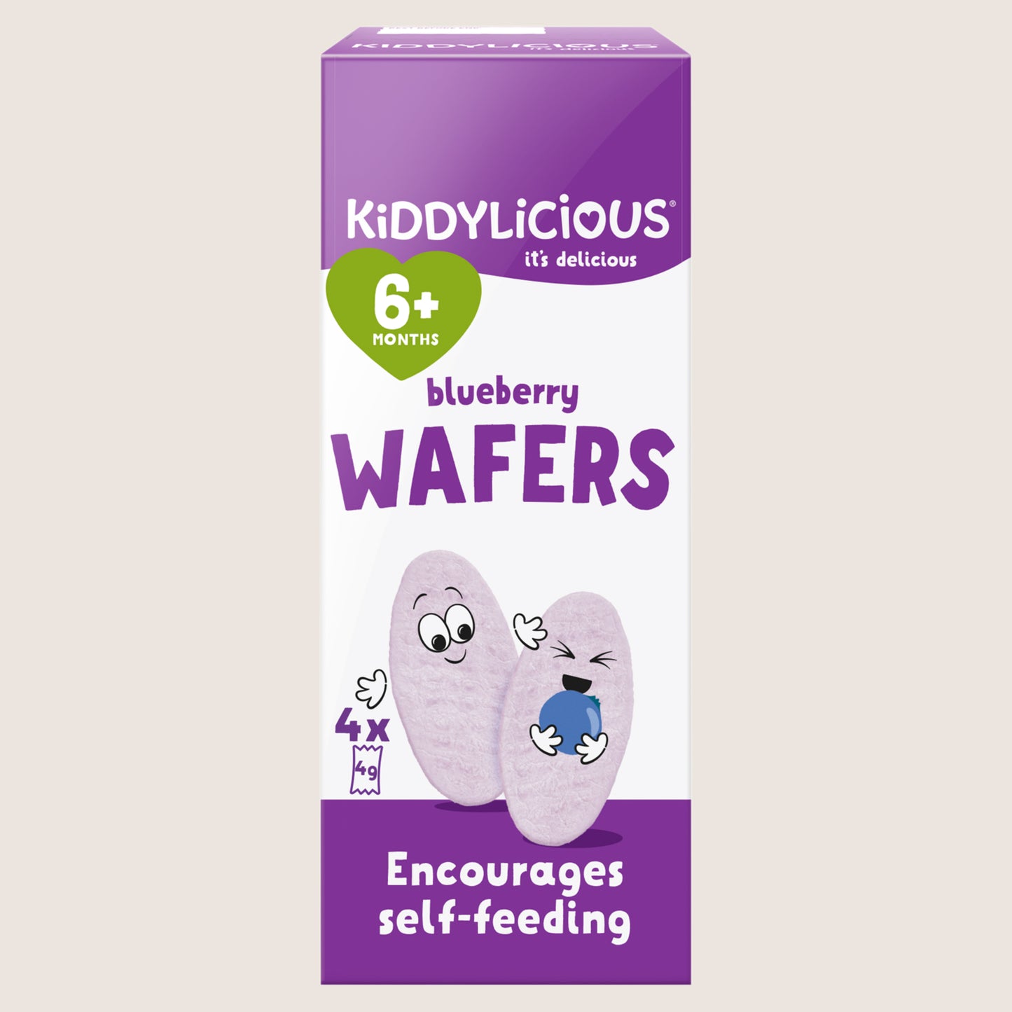 Kiddylicious Blueberry Wafers No Artificial Additives 4 x 4g