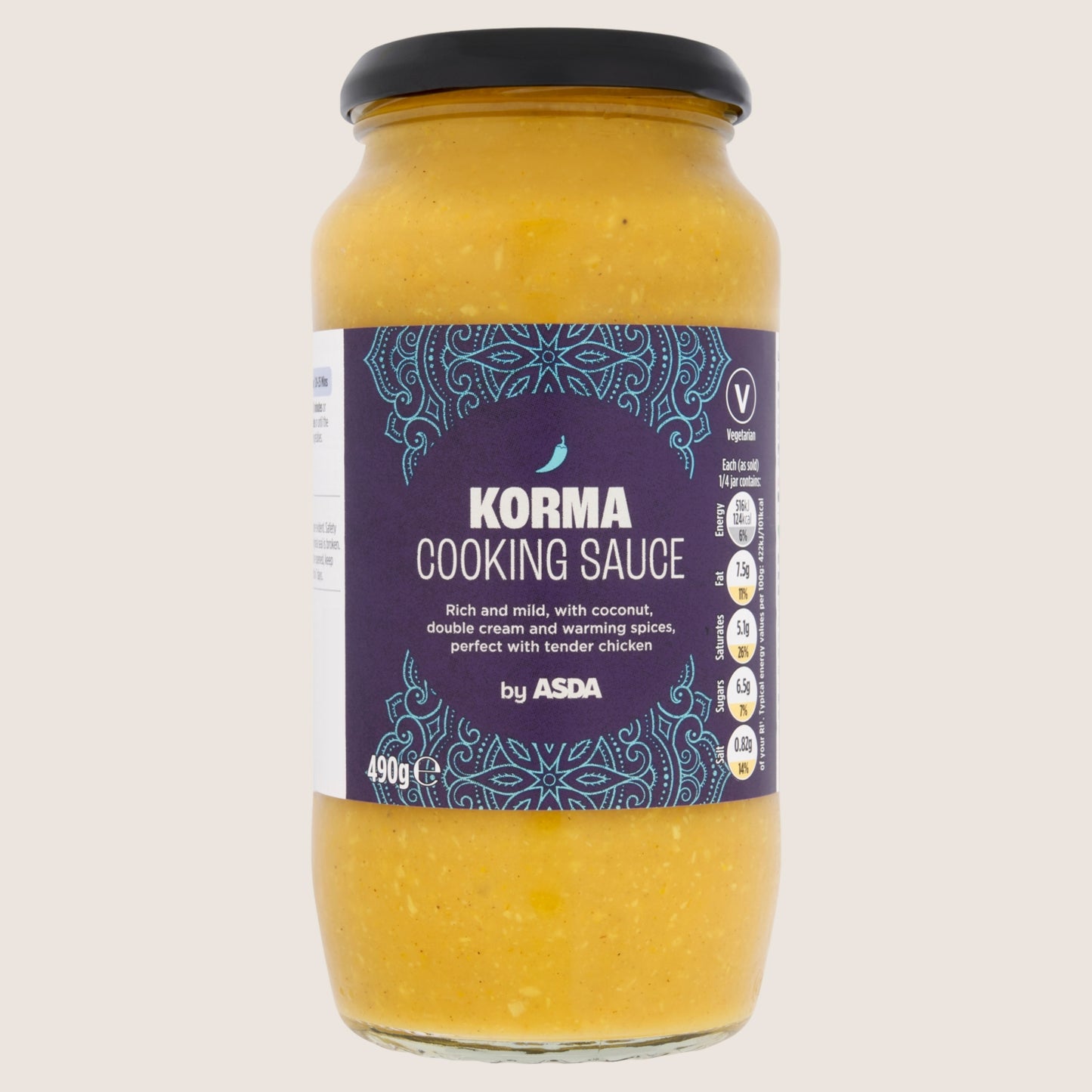 ASDA Korma Cooking Sauce No Artificial Additives 490g