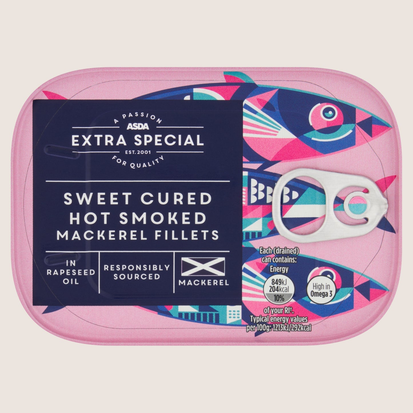 ASDA Extra Special Sweet Cured Hot Smoked Mackerel Fillets High in Protein 110g