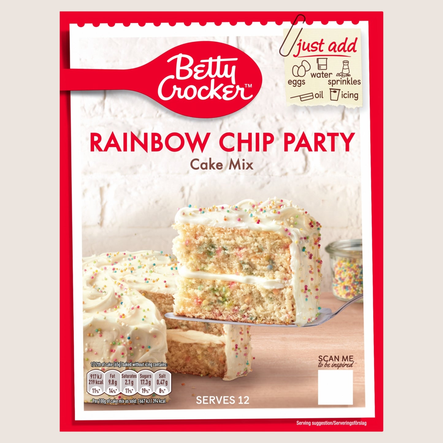 Betty Crocker Rainbow Chip Party Cake Mix Premium Quality 425g