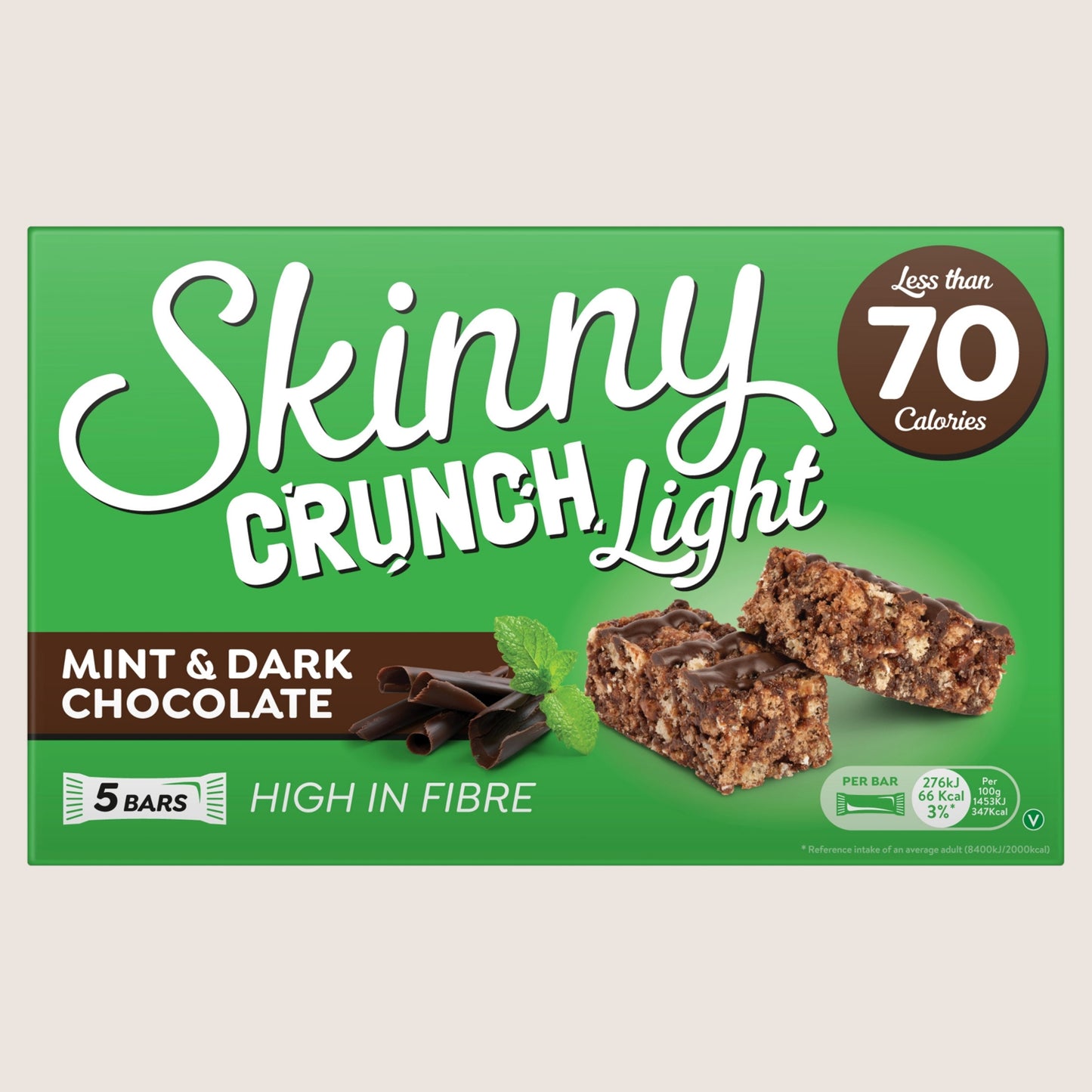 Skinny Crunch Light Mint Vitamin Fortified 5 x 19g