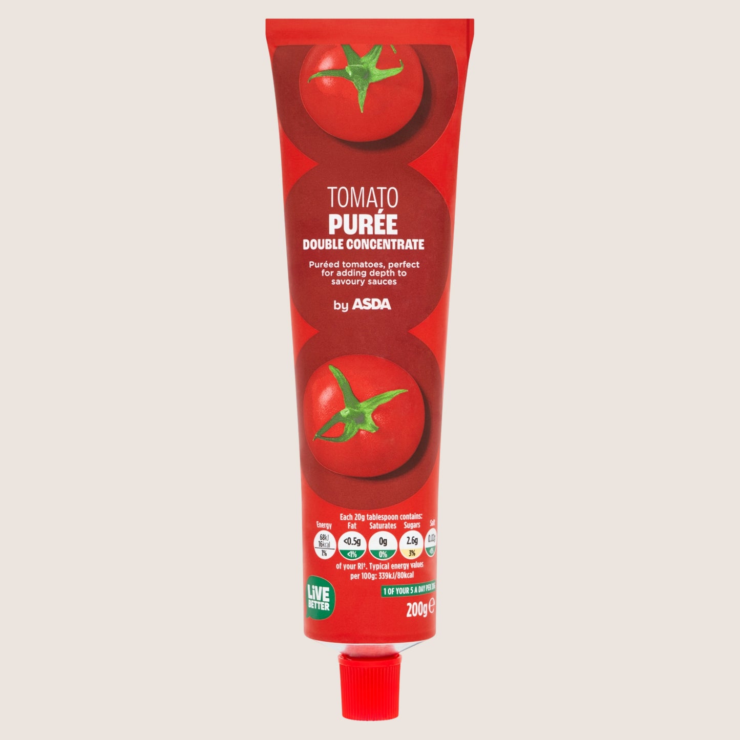 ASDA Double Concentrate Tomato Purée Sun Ripened Tomatoes 200g
