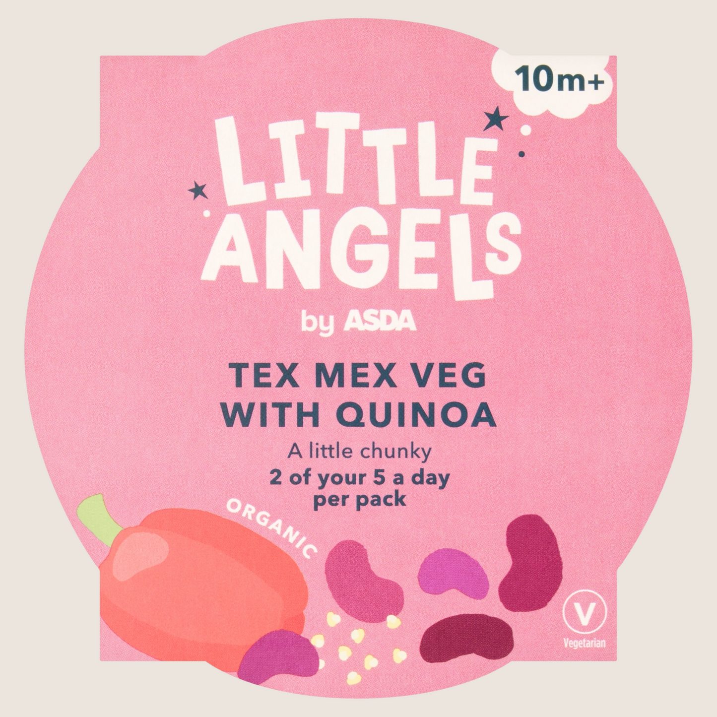 LITTLE ANGELS by ASDA Organic Tex Mex Veg with Quinoa 10m+ 190g