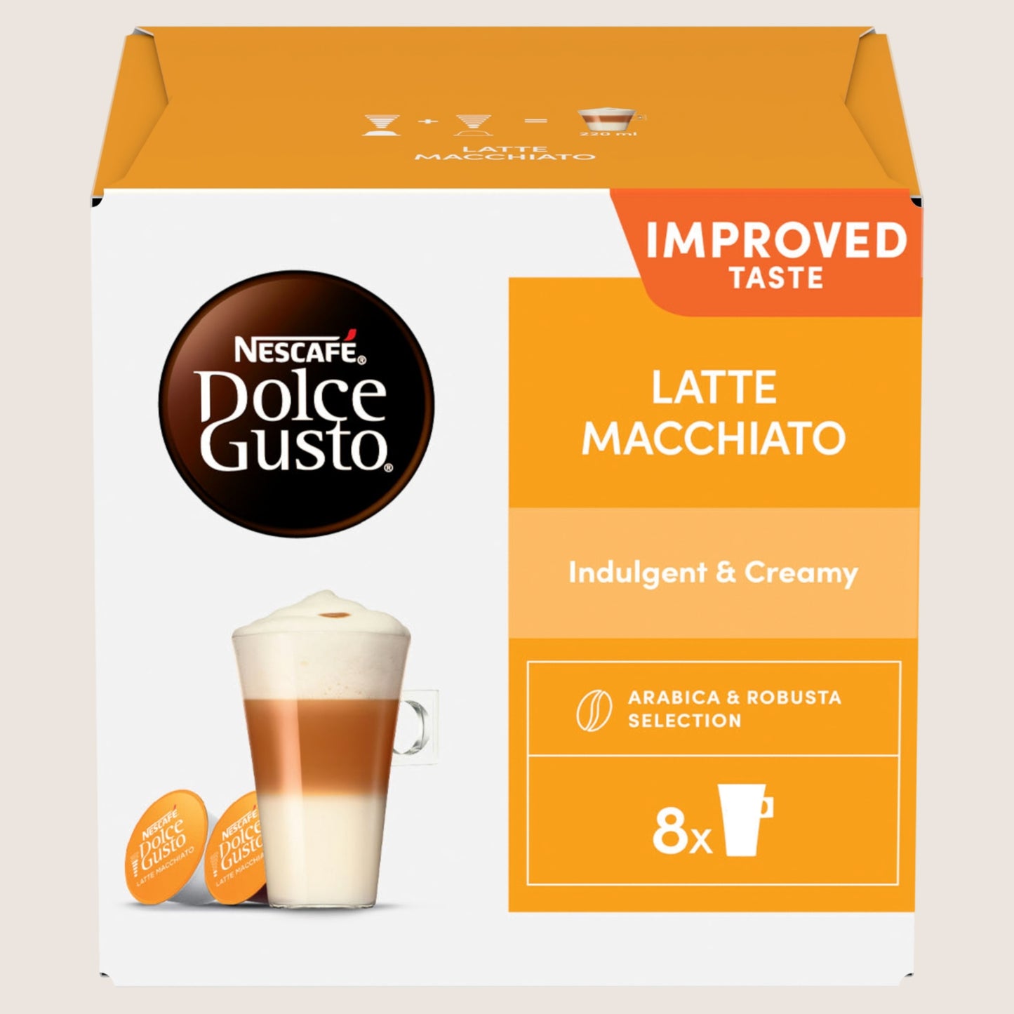 Nescafé Dolce Gusto Latte Macchiato Coffee Pods x16 No Artificial Additives