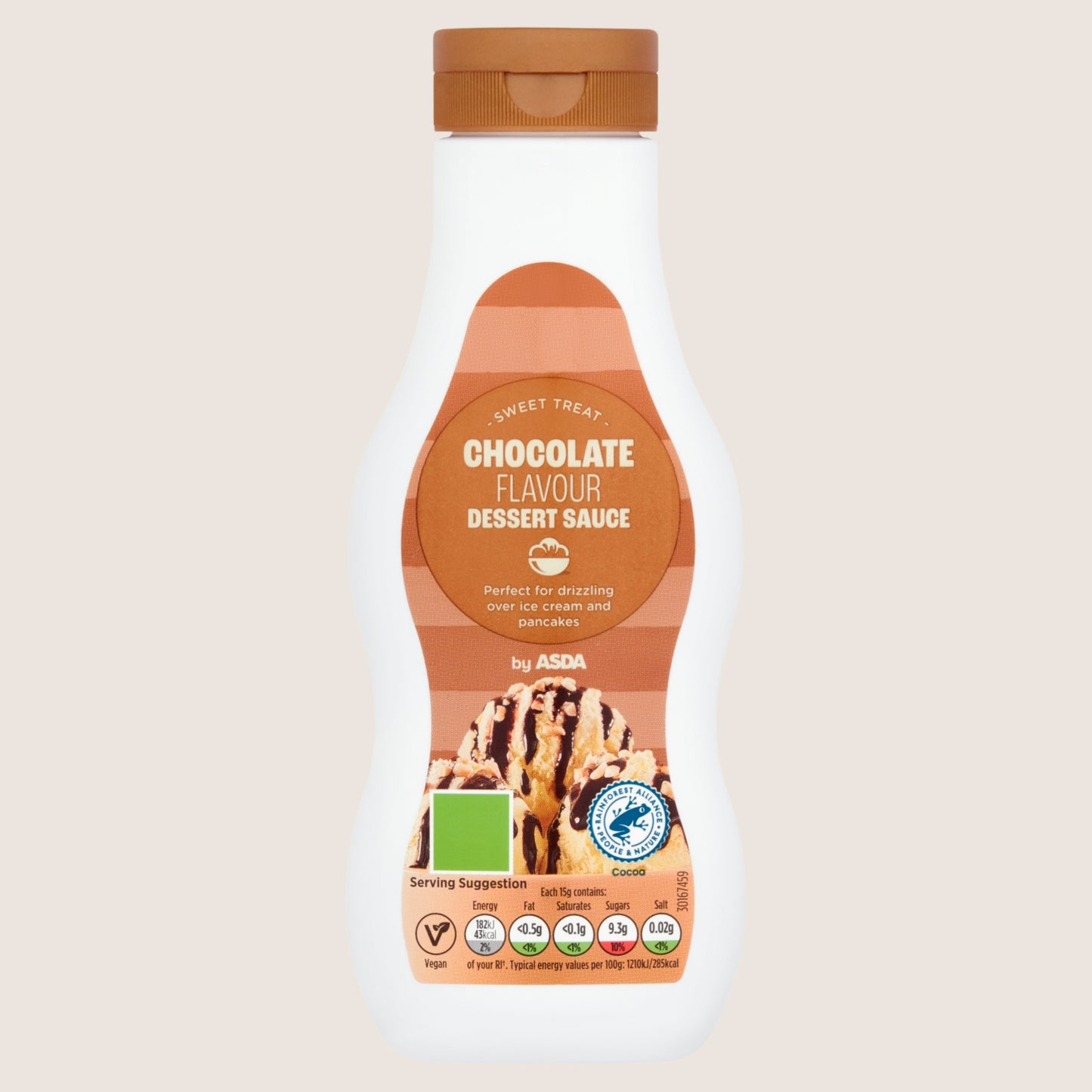 ASDA Chocolate Flavour Dessert Sauce No Artificial Additives 325g