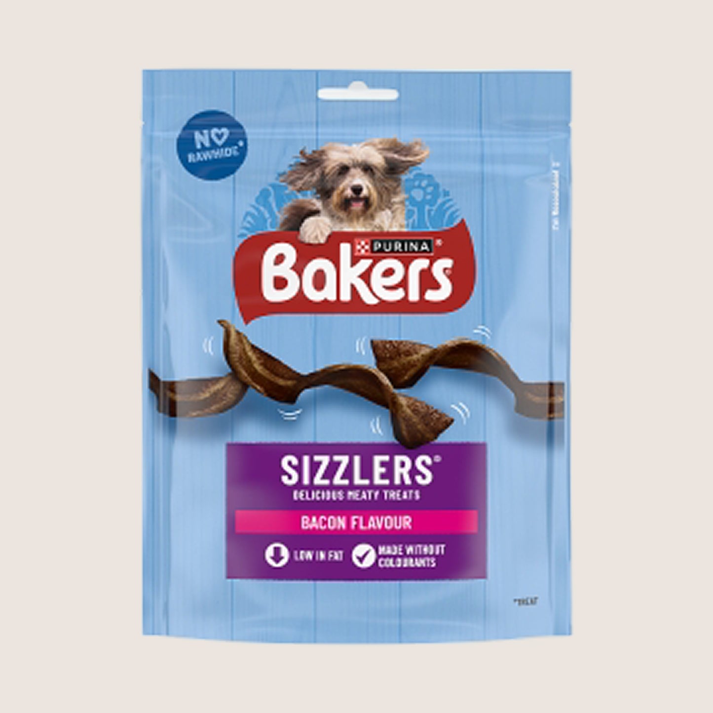 Bakers Sizzlers Bacon Dog Treats With Omega Oils 90g