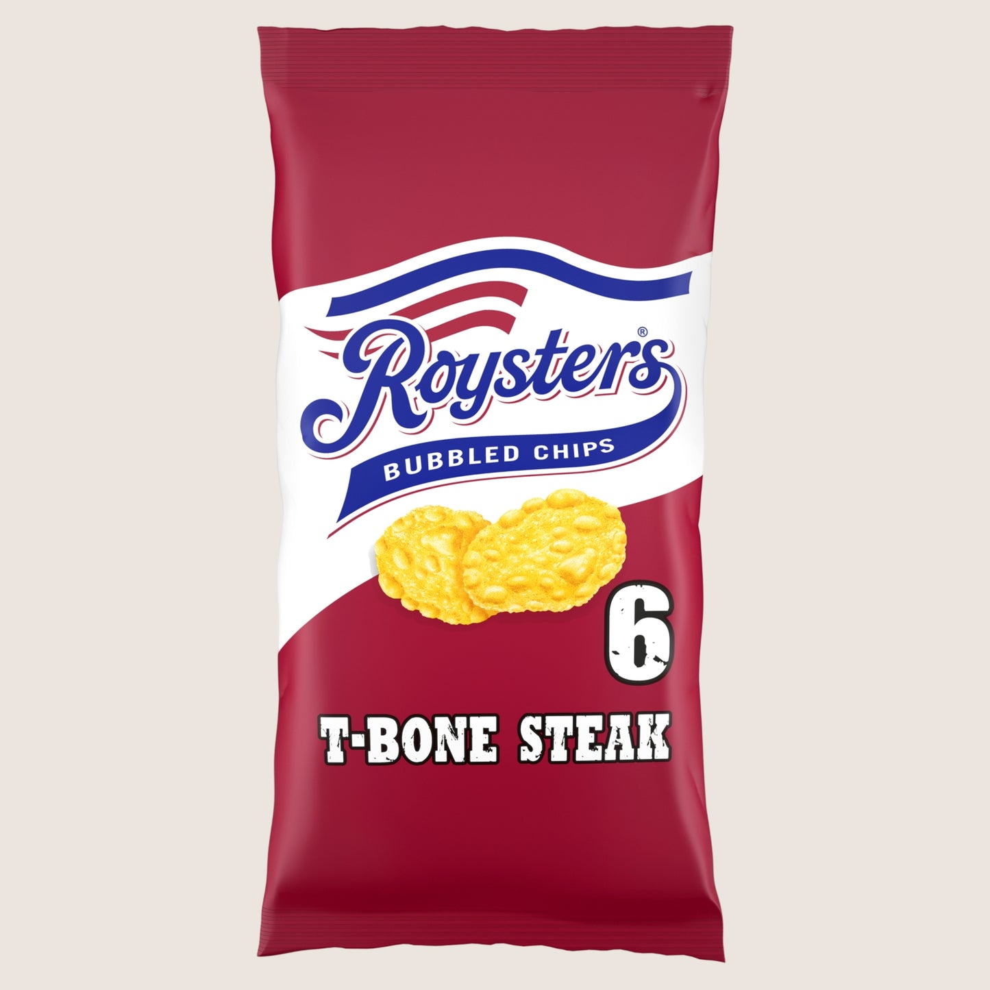 Roysters T-Bone Steak Crisps No Artificial Additives 6 Pack