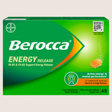 Berocca Natural Orange Flavour Food Supplement 45 Effervescent Tablets