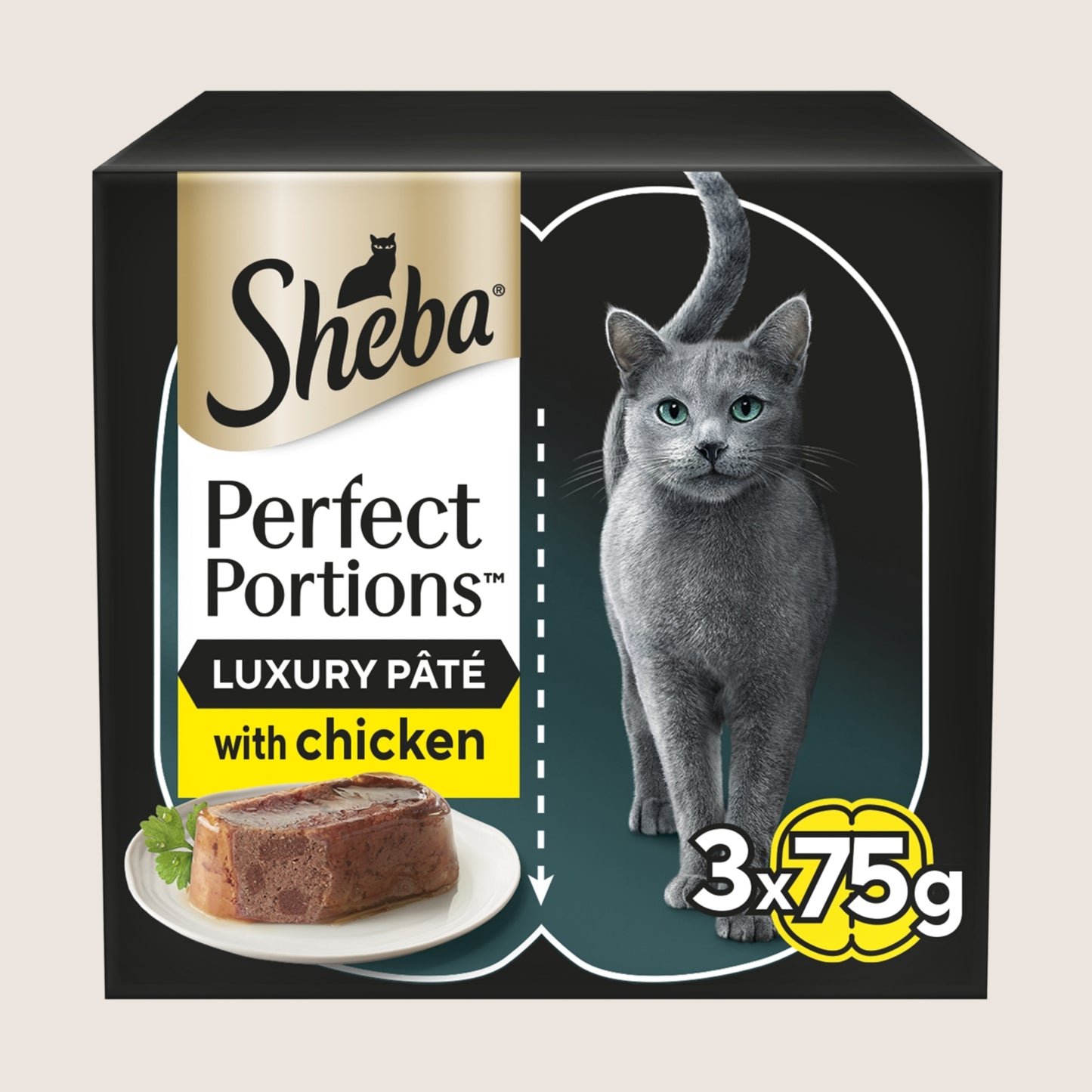 Sheba PERFECT PORTIONS™ Adult Wet Cat Food Chicken Loaf 3 x Tray No Artificial Additives 2 x 37.5g