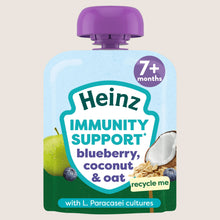 Heinz Baby Food Blueberry Coconut & Oat Immunity Support fruit pouch 7+ Months Gentle Formula 85G