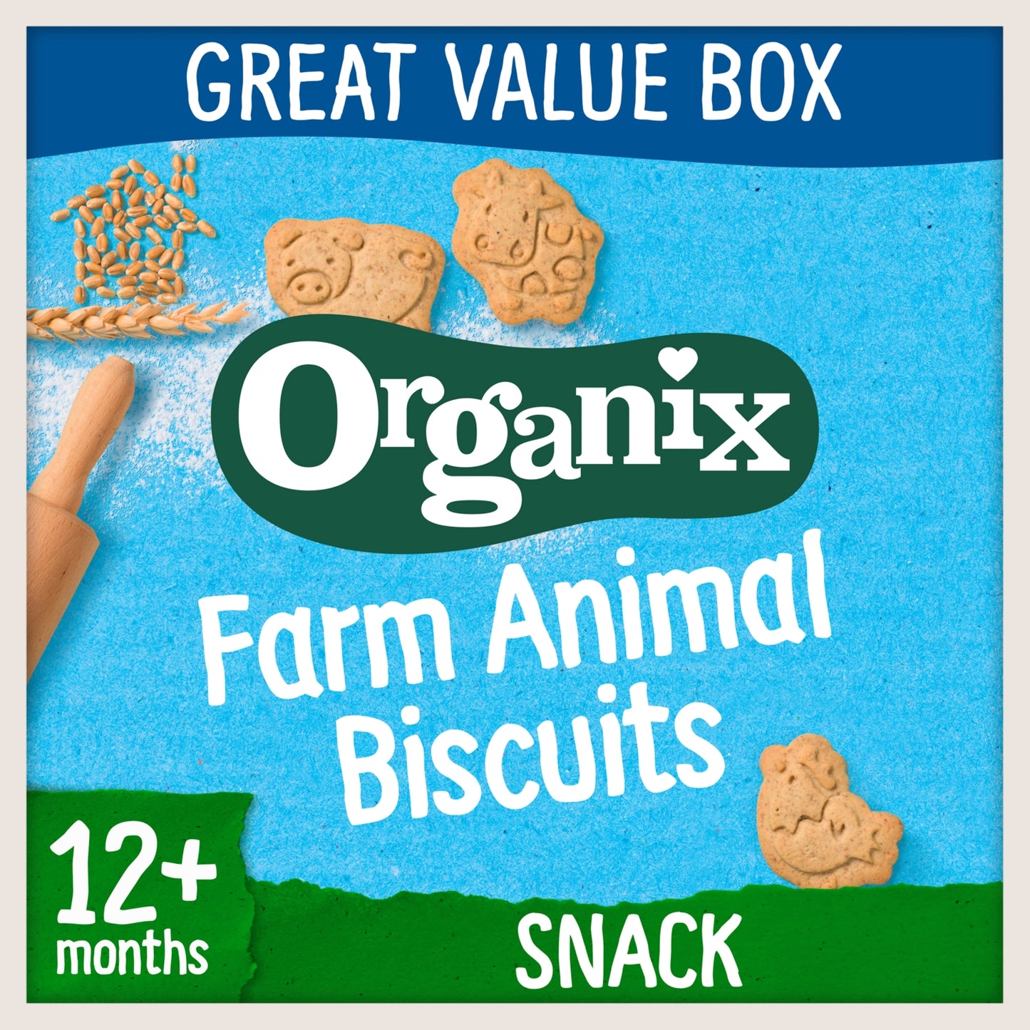 Organix Farm Animal Biscuits Toddler Snacks 12 months+ No Artificial Additives 100g