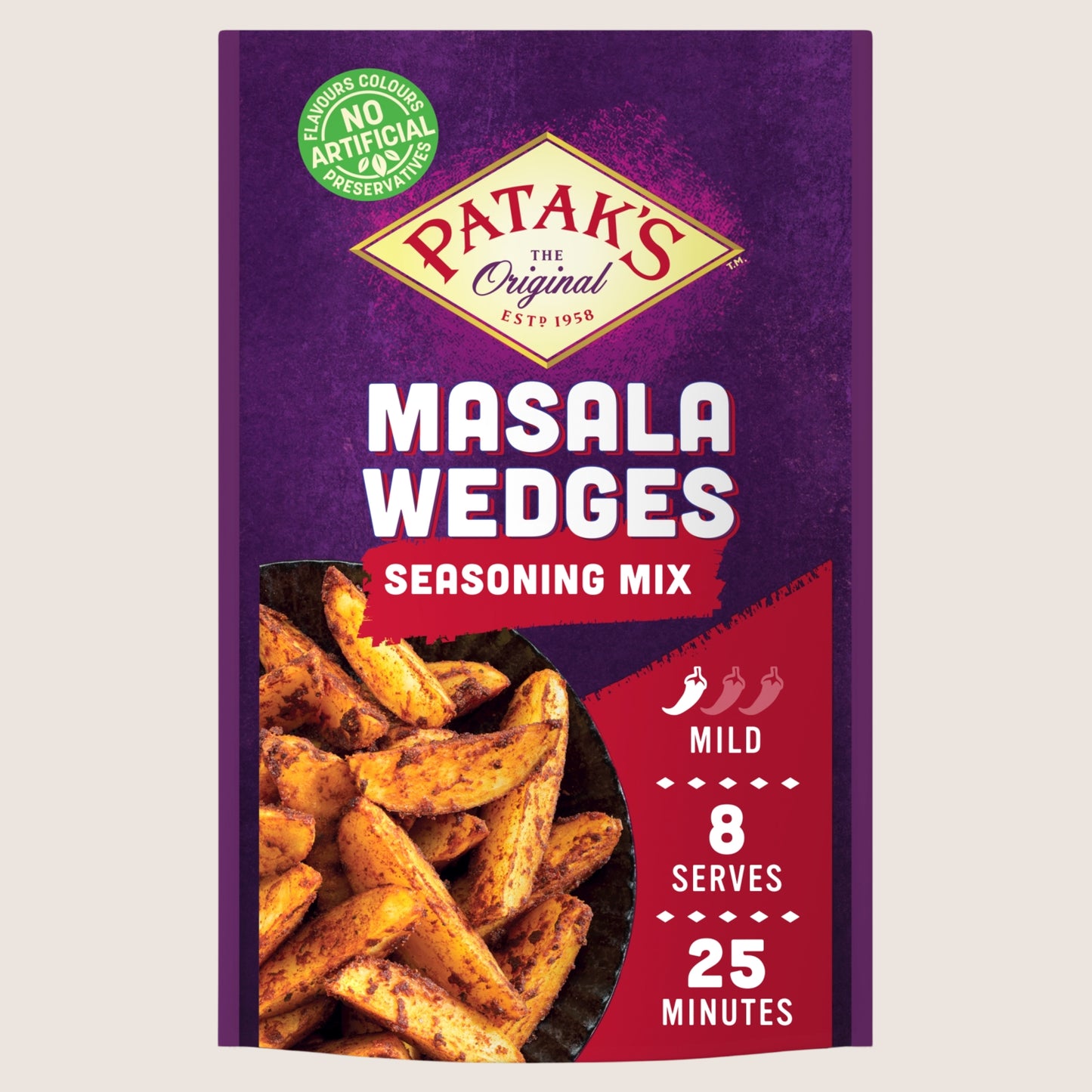 Patak's Masala Wedges Seasoning Mix No Artificial Additives 25g