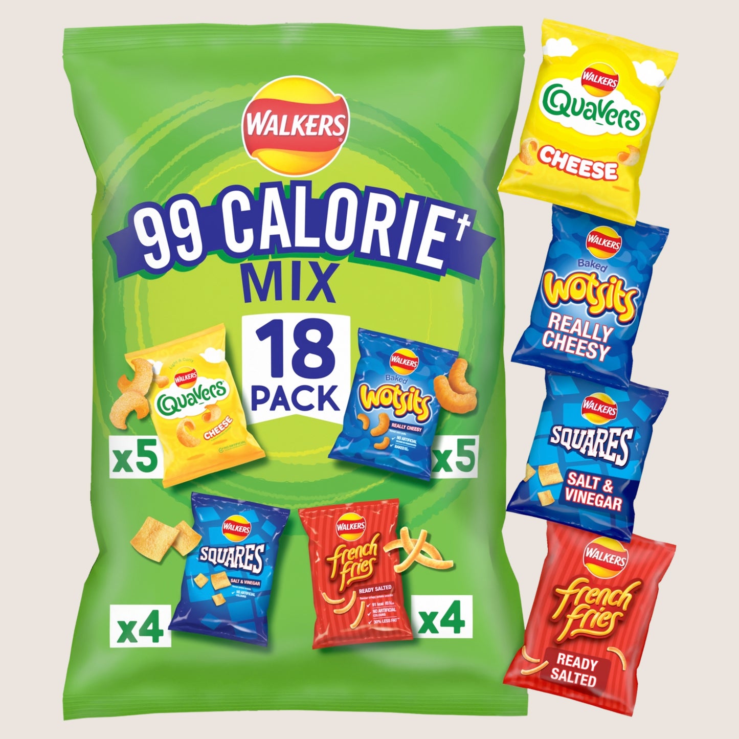 Walkers 99 Calorie Crisps Multipack 18 Pack