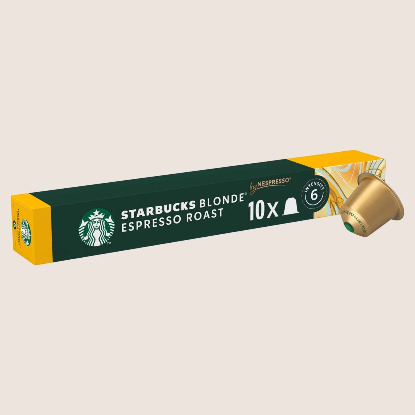 Starbucks STARBUCKS BLONDE Espresso Roast by NESPRESSO, Blonde Roast Coffee, box of 10 No Artificial Additives 53g
