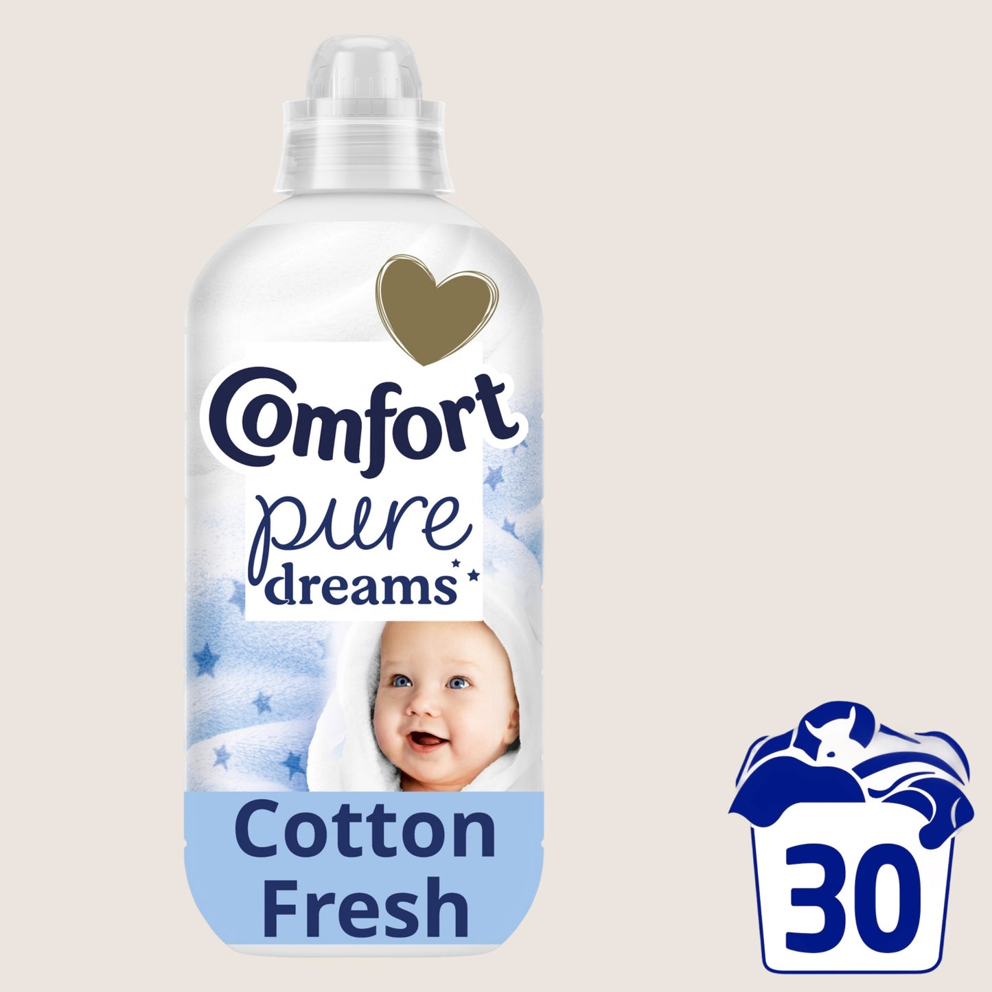 Comfort Fabric Conditioner Pure Dreams Cotton Fresh () 30 Washes 900 ml