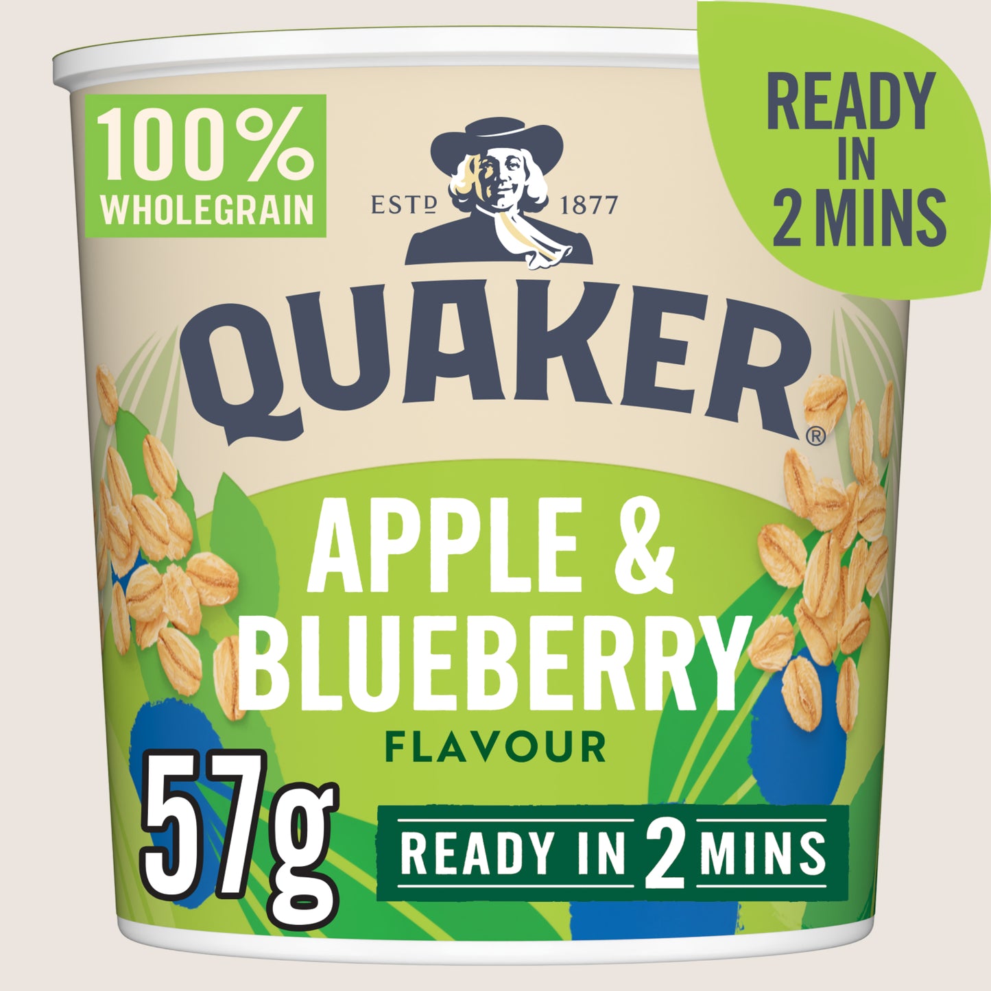 Quaker Oat So Simple Apple & Blueberry Porridge Pot Vitamin Fortified 57g