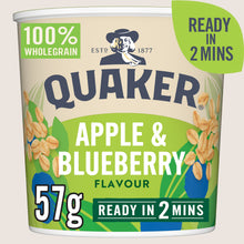 Quaker Oat So Simple Apple & Blueberry Porridge Pot Vitamin Fortified 57g