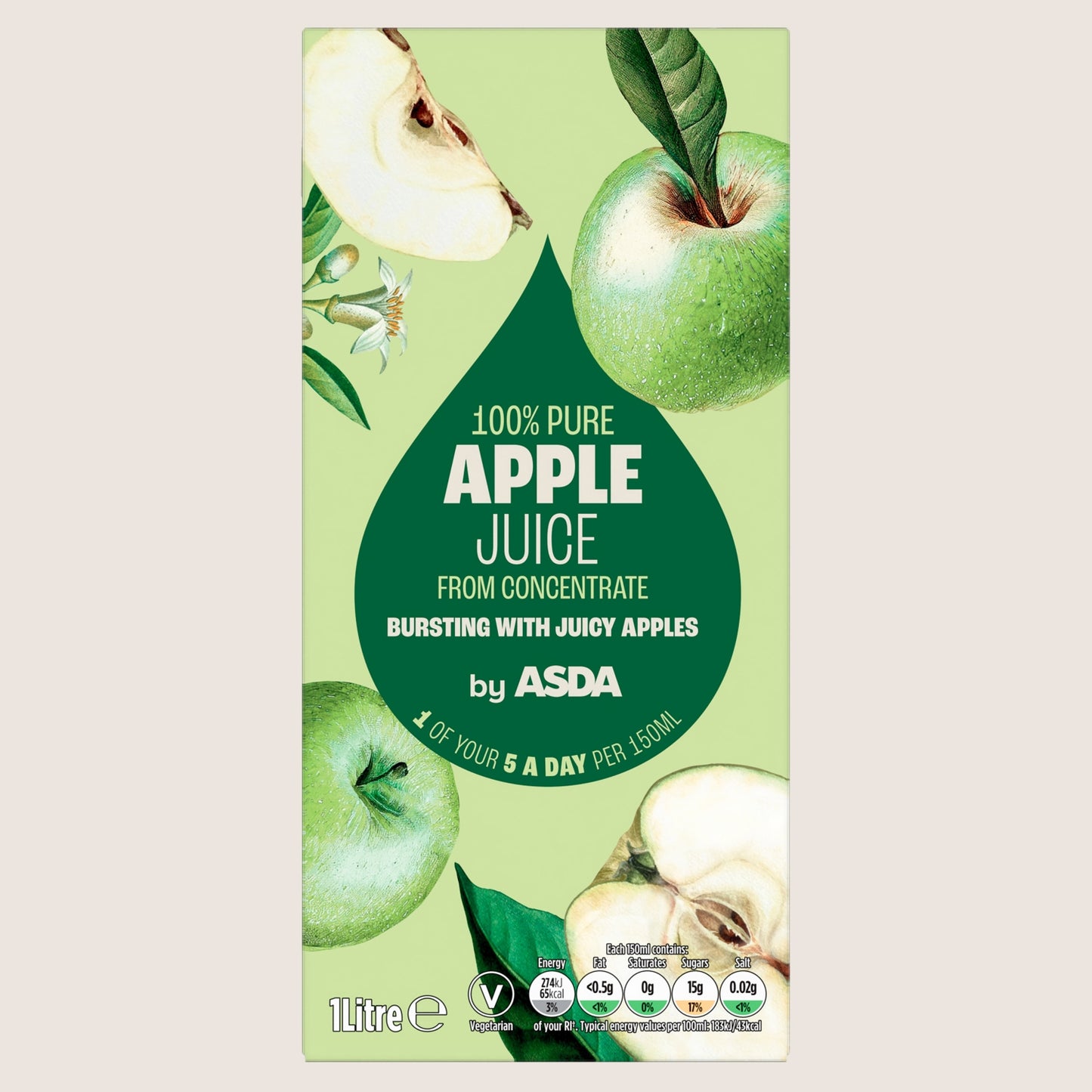 ASDA Apple Juice from Concentrate Refreshing 1 Litre