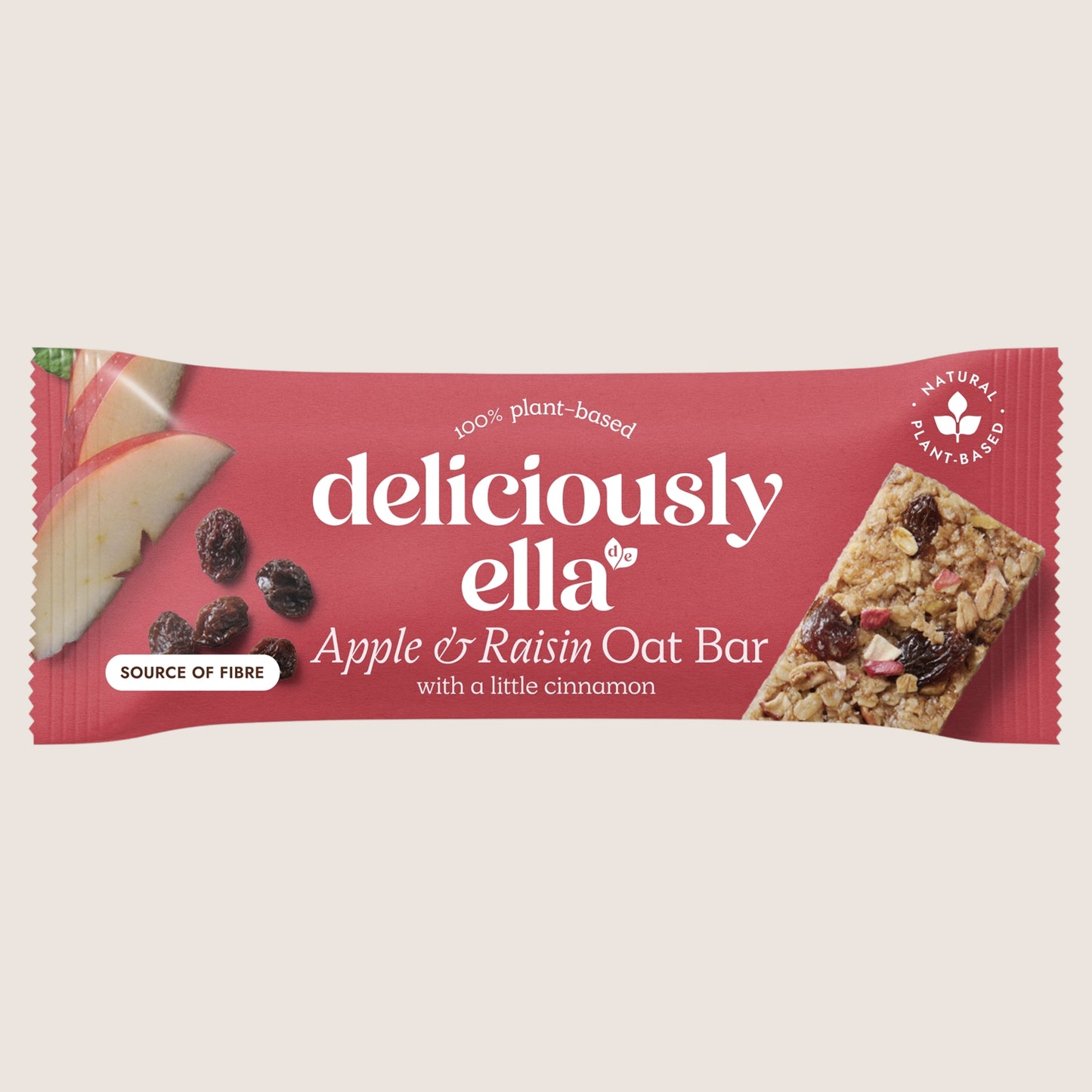 Deliciously Ella Apple, Raisin & Cinnamon Oat Cereal Bar, Gluten Free 50g