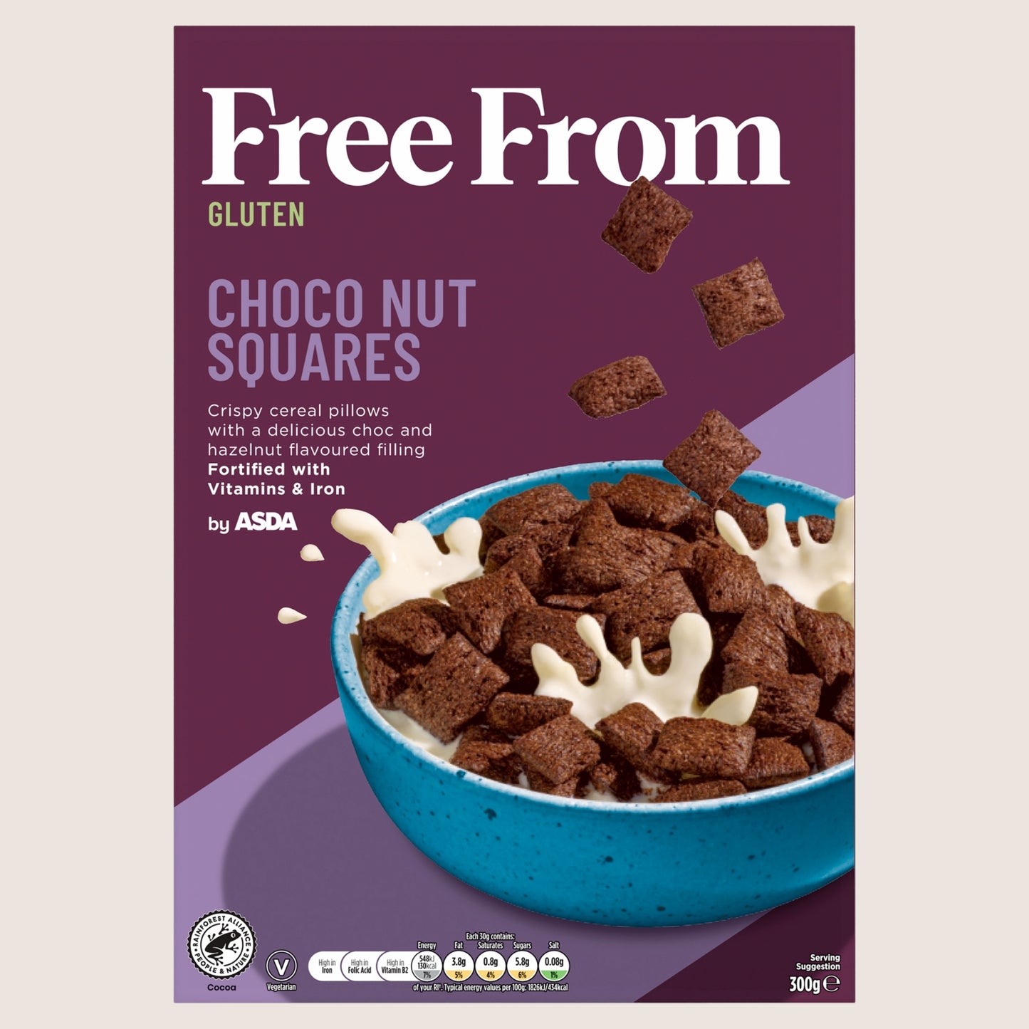 Free From by ASDA Free From by Choco Nut Squares Gluten Free 300g