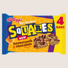 Kellogg's Rice Krispies Squares Honeycomb & Chocolate flavour Cereal Bars Vitamin Fortified 4x33g