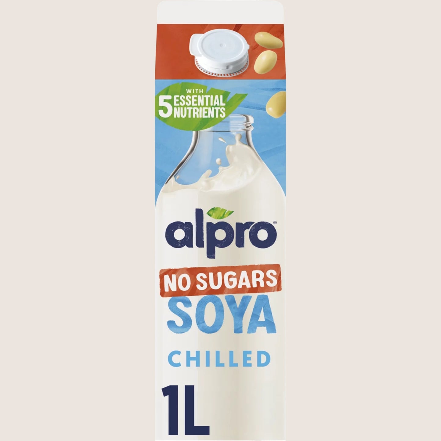 Alpro Soya No Sugar Chilled Dairy Free Drink No Artificial Additives 1L