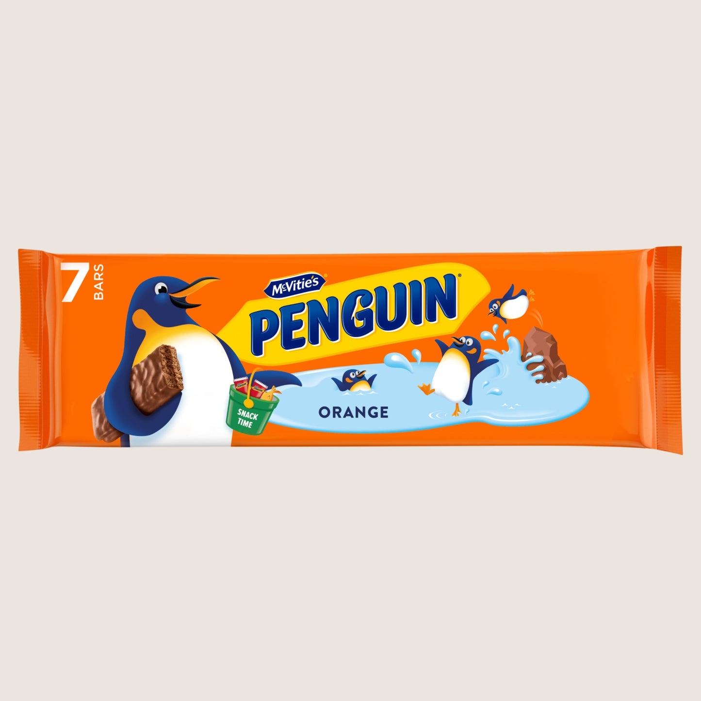 McVitie's Penguin Orange Biscuit Bar Free From Artificial Additives 7 x 24.6g