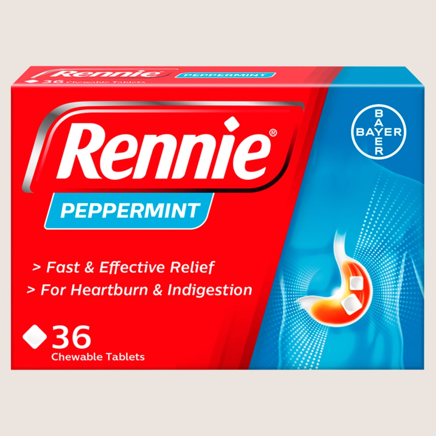 Rennie Peppermint 36 Chewable Tablets