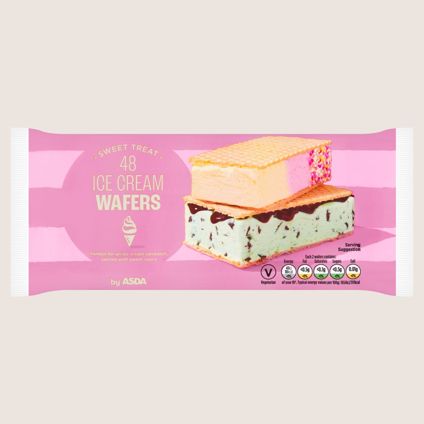 ASDA 48 Ice Cream Wafers No Artificial Additives