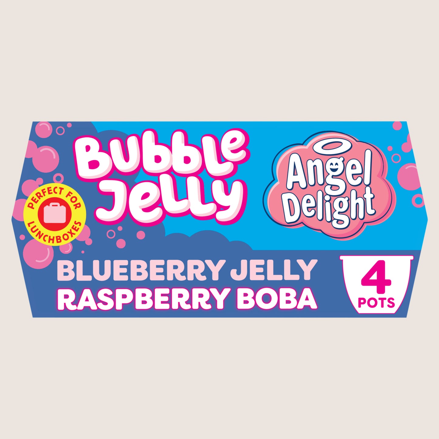 Angel Delight Bubble Jelly Blueberry Jelly and Raspberry Boba Bubble Dessert Snack Pot x4 Lighter Recipe
