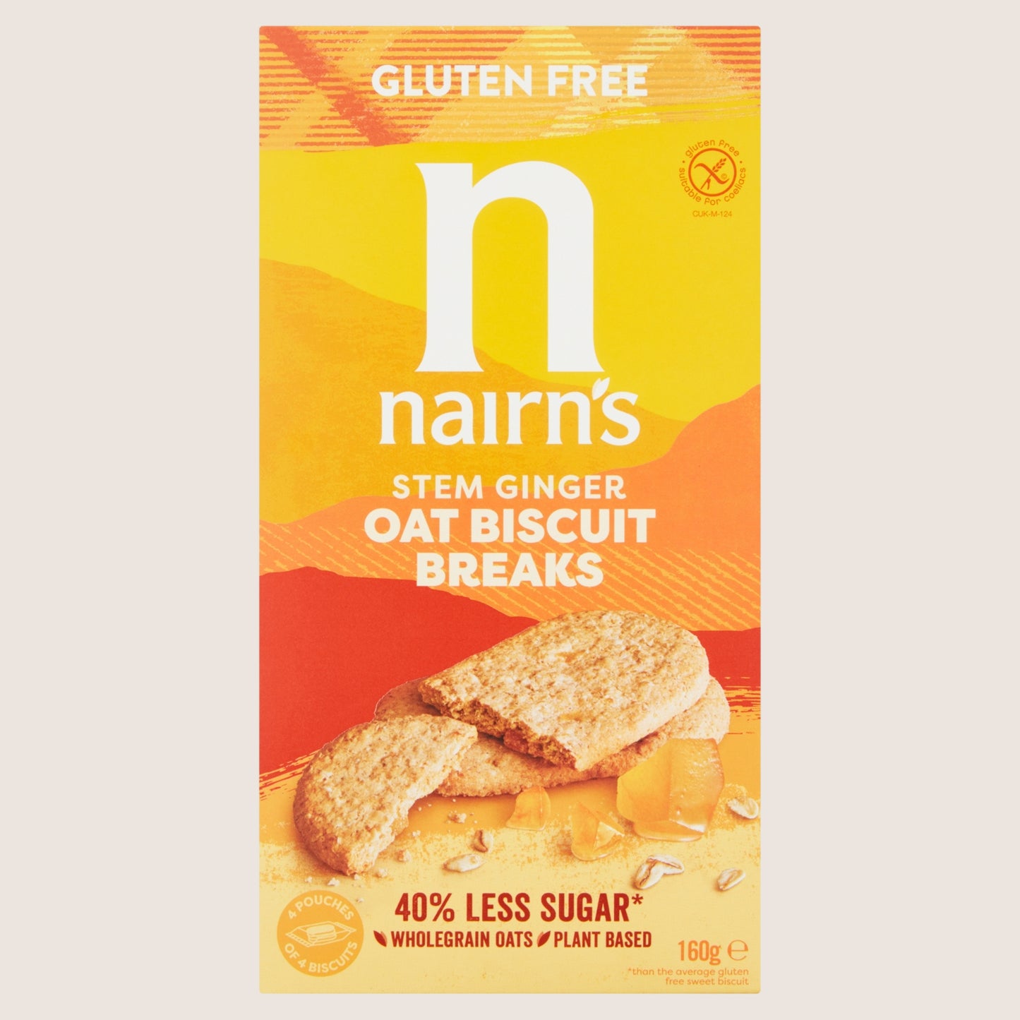 Nairn's Delightfully Intense Stem Ginger Oat Biscuit Breaks Wholegrain Oats 160g