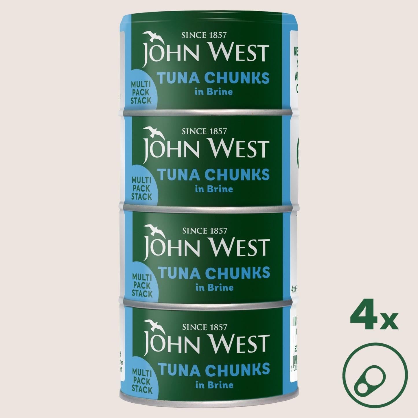 John West Tuna Chunks in Brine 4x125g