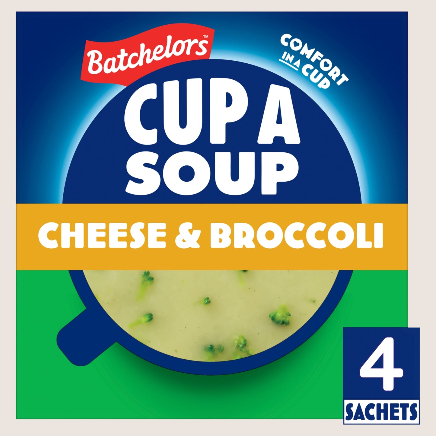 Batchelors Cup a Soup Cheese & Broccoli 4 Sachets No Artificial Additives 92g