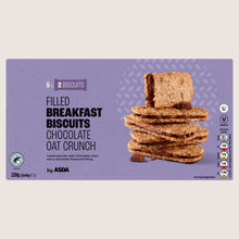 ASDA Filled Breakfast Biscuits Chocolate Oat Crunch  Vitamin Fortified 5 x 44g
