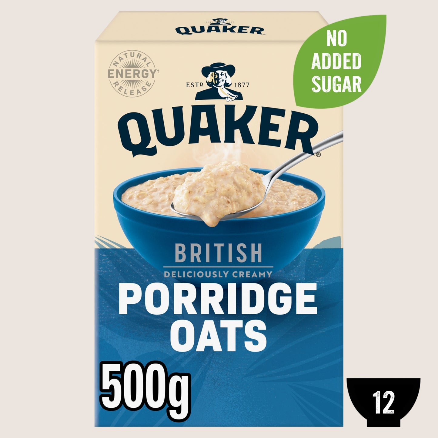 Quaker British Rolled Porridge Oats Vitamin Fortified 500g